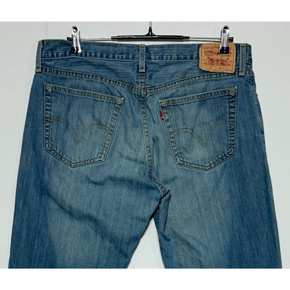 Levis 527 Jeans Mens 36x34 Blue Low Boot Cut Medium Wash Workwear Cowboy Western - Picture 4 of 12